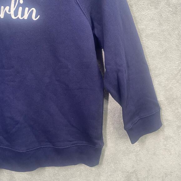 Draper James Top Small Darlin' Navy Spellout Blue 3/4 Sleeve Sweatshirt Preppy - Picture 8 of 14